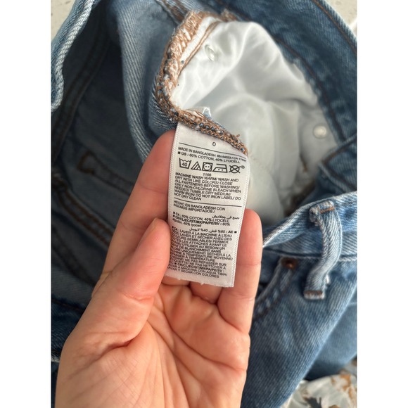 Old Navy Jeans Womens 0 Blue Denim Wide Leg High Rise Preppy Y2K Capsule Boho - Picture 4 of 4